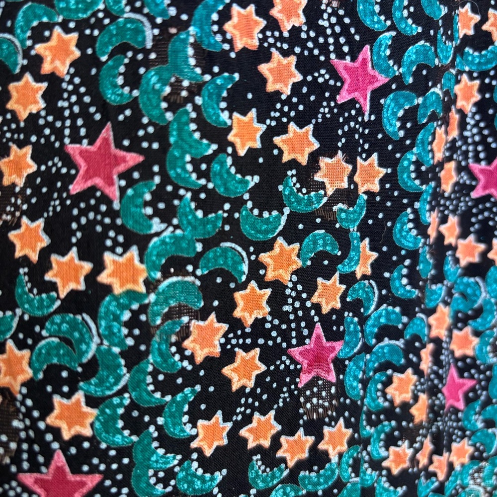 Roller Rabbit Etoiles Delfia Black Starry Print Midi Dress Women’s XS Witchy - Picture 4 of 12